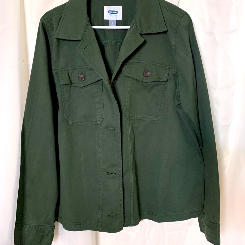 Army green jean jacket